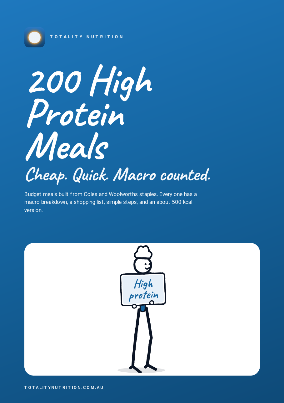 200 High Protein Meals cover: a chef stickman waving